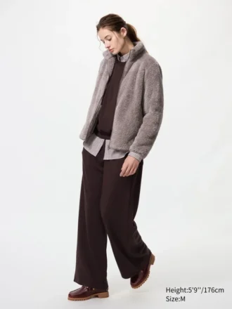 Women’s Fluffy Yarn Fleece Full-Zip Jacket