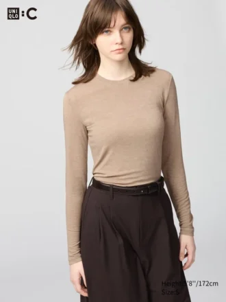 Women’s Heattech Cashmere Blend T-Shirt | Extra Warm