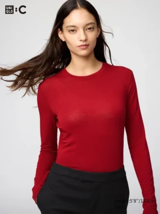 Women’s Heattech Cashmere Blend T-Shirt | Extra Warm