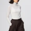 Women’s Heattech Cashmere Blend T-Shirt | Extra Warm | Turtleneck