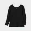 Women’s Heattech Cotton T-Shirt | Extra Warm | Scoop Neck