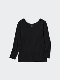 Women’s Heattech Cotton T-Shirt | Extra Warm | Scoop Neck