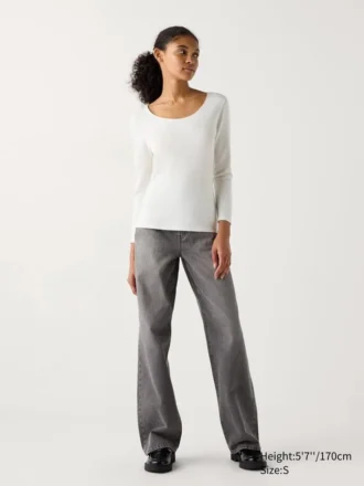 Women’s Heattech Cotton T-Shirt | Extra Warm | Scoop Neck
