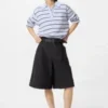 Women’s Jersey Pleated Long Shorts