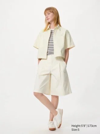 Women’s Jersey Pleated Long Shorts