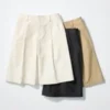 Women’s Jersey Pleated Long Shorts