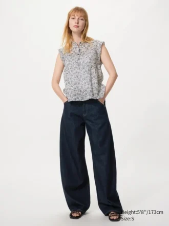 Women’s Light Cotton Pintuck Blouse | Sleeveless | Print
