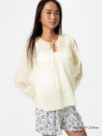 Women’s Light Cotton Shirring Blouse