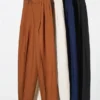 Women’s Linen Blend Barrel Leg Pants