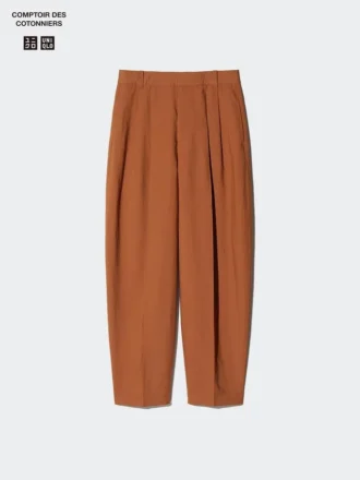 Women’s Linen Blend Barrel Leg Pants