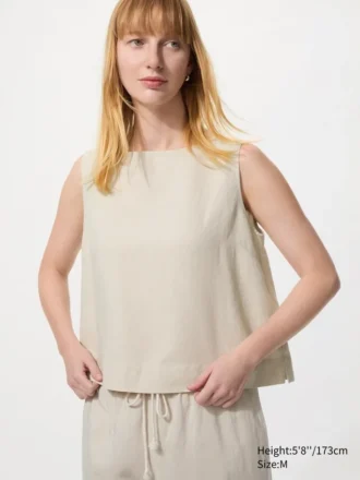 Women’s Linen Blend Blouse | Sleeveless