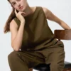 Women’s Linen Blend Blouse | Sleeveless