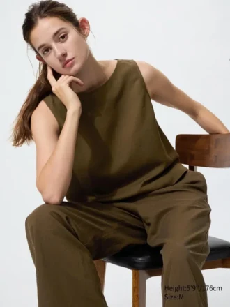 Women’s Linen Blend Blouse | Sleeveless