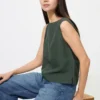 Women’s Linen Blend Blouse | Sleeveless