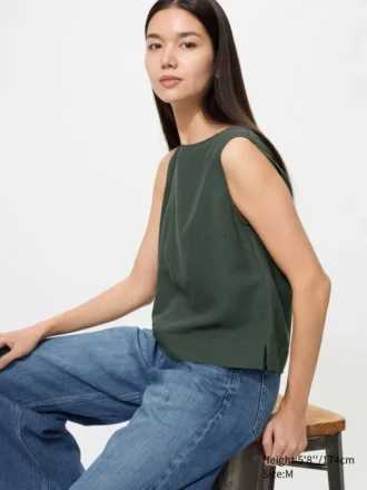 Women’s Linen Blend Blouse | Sleeveless