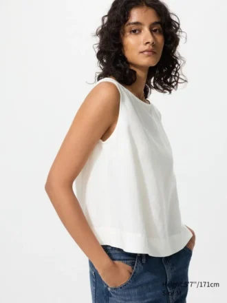 Women’s Linen Blend Blouse | Sleeveless