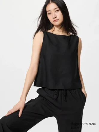 Women’s Linen Blend Blouse | Sleeveless