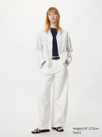 Women’s Linen Blend Coverall | Striped