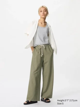 Women’s Linen Blend Easy Pants | Striped