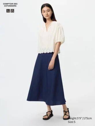 Women’s Linen Blend Flare Skirt