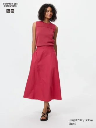 Women’s Linen Blend Flare Skirt
