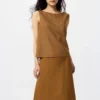 Women’s Linen Blend Midi Skirt | Short