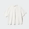 Women’s Linen Blend Open Collar Shirt | Short Sleeve