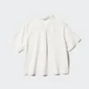 Women’s Linen Blend Open Collar Shirt | Short Sleeve