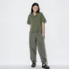 Women’s Linen Blend Open Collar Short Sleeve Shirt