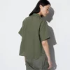 Women’s Linen Blend Open Collar Short Sleeve Shirt
