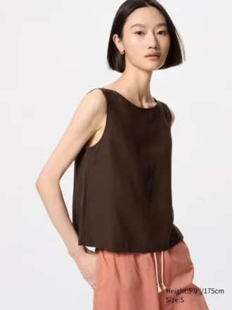 Women’s Linen Blend Sleeveless Blouse