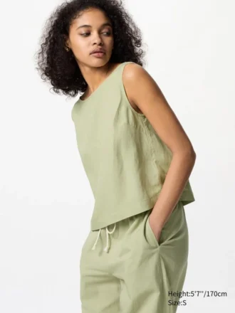 Women’s Linen Blend Sleeveless Blouse