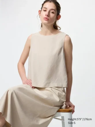 Women’s Linen Blend Sleeveless Blouse