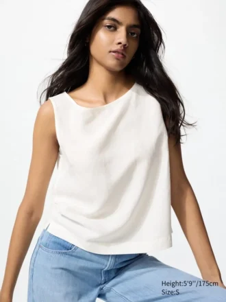 Women’s Linen Blend Sleeveless Blouse