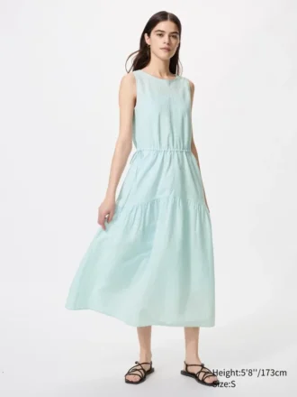 Women’s Linen Blend Tiered Dress