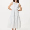 Women’s Linen Blend Tiered Dress | Stripe