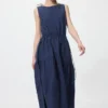Women’s Linen Blend Tiered Dress | Stripe
