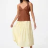 Women’s Linen Blend Tuck Long Skirt