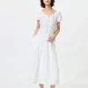 Women’s Linen Blend Tuck Long Skirt