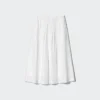 Women’s Linen Blend Tuck Long Skirt