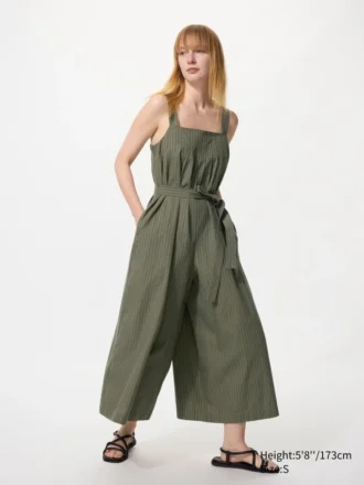 Women’s Linen Blend Tucked Jumpsuit | Striped