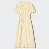 Women’s Linen Blend V-Neck Dress | Short Sleeve