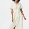Women’s Linen Blend V-Neck Dress | Striped