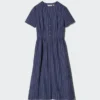 Women’s Linen Blend V-Neck Dress | Striped