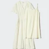 Women’s Linen Blend V-Neck Dress | Striped