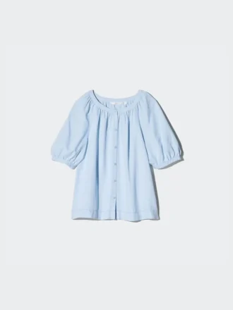 Women’s Linen Blend Volume Sleeve Blouse