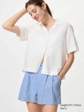 Women’s Linen Cotton Shorts | Striped