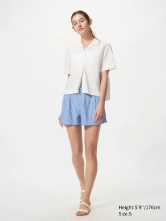 Women’s Linen Cotton Shorts | Striped