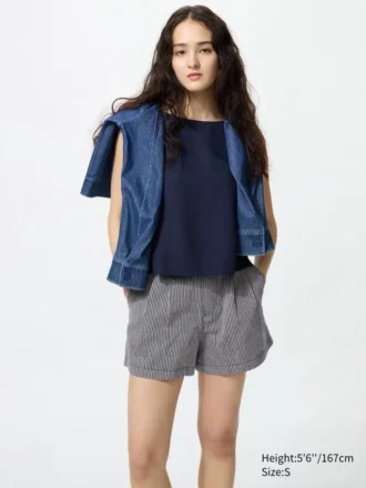 Women’s Linen Cotton Shorts | Striped | 2.5″