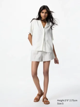 Women’s Linen Cotton Shorts | Striped | 2.5″